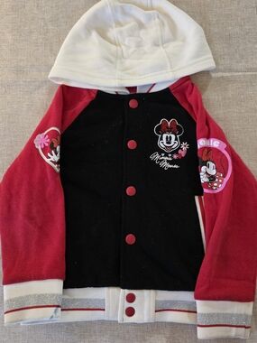 Disney Minnie Mouse Red Black White Hooded Jacket